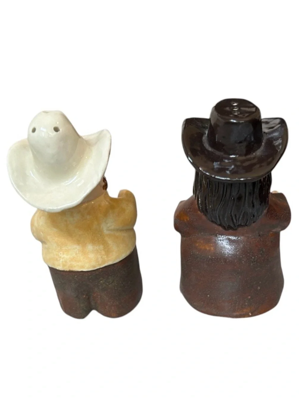 Vintage Pottery Salt & Pepper “Sheriff Law Man & Lady Friend”